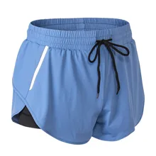 Женские шорты лосины для йоги Короткие женские спортивные двухслойные боковые сетчатые анти-легкие спортивные короткие фитнес-шорты