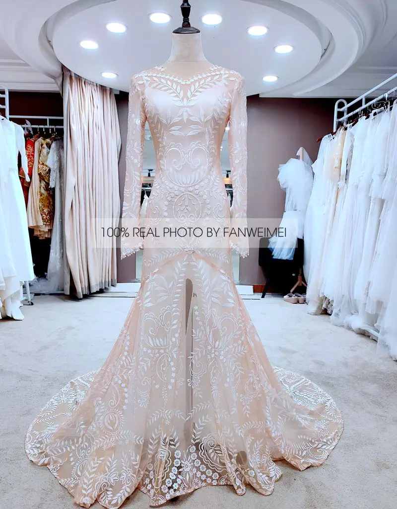 #4055 2 piece in 1 BOHO bohemian long sleeve destination Wedding Dress pre wedding shoot post Bride Gown bridal dresses