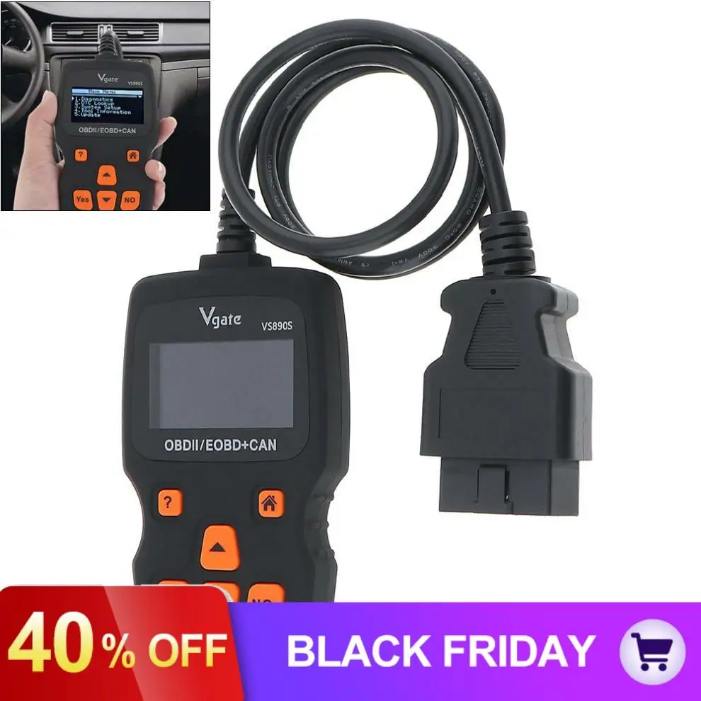 VGATE VS890 универсальный OBD2/EOBD+ CAN автомобильный код ридер Авто сканер диагностический инструмент поддержка многоязычный