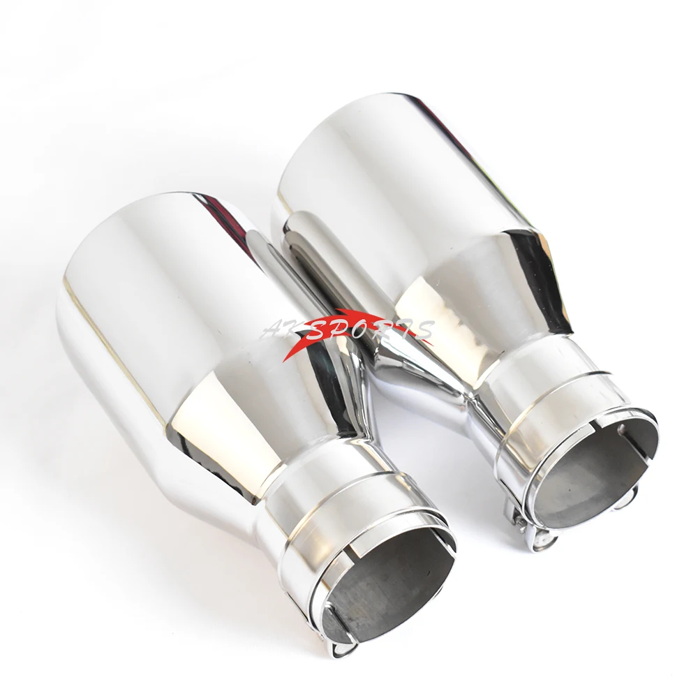 Exhaust Muffler Tip 1Pc Car Exhaust Tail Pipe Bright Stainless Steel Straight Welding Bevel Edge Shinny Muffler Tip