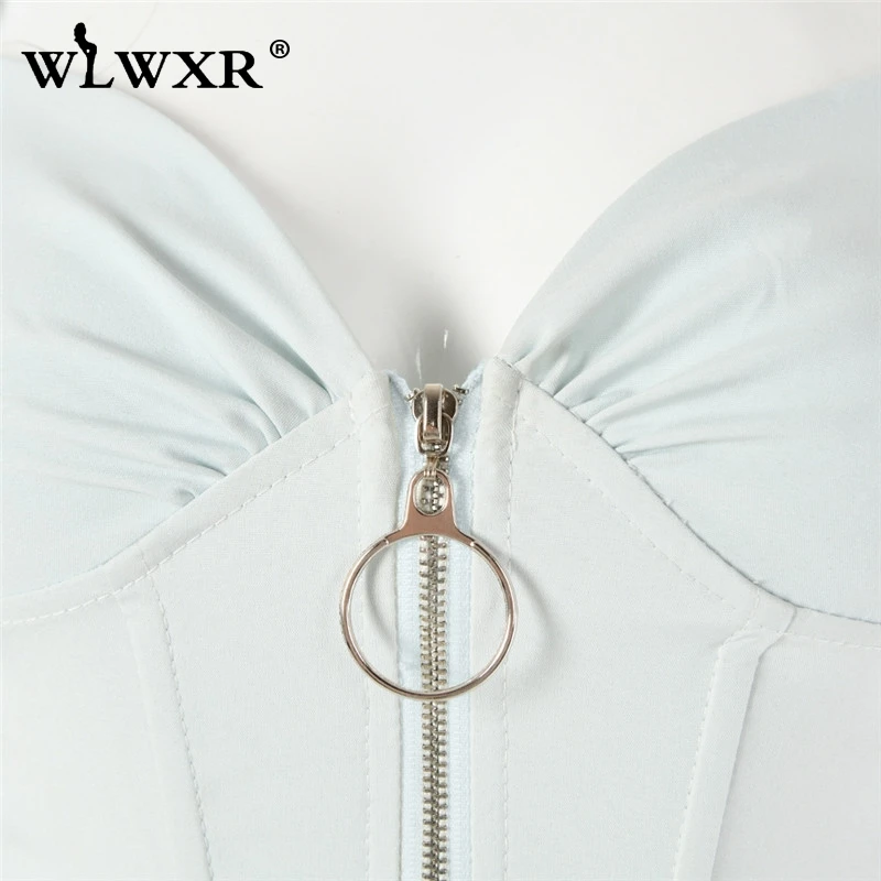 WLWXR с оборками, сексуальный укороченный топ, женская футболка, белый, розовый, черный, на молнии, топ на бретелях, женские укороченные летние майки с открытой спиной, топ, женский