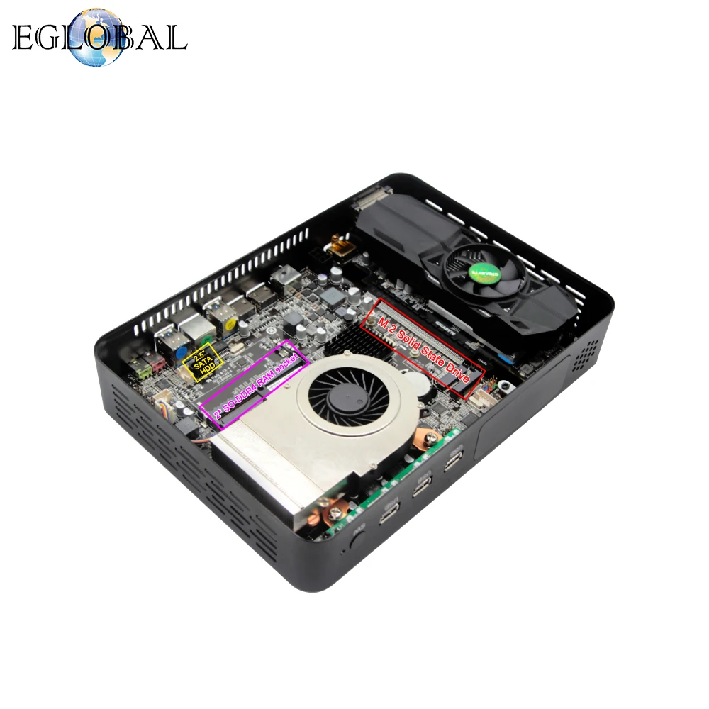 Игровой мини компьютер Eglobal Intel Core 9 9100F/9400F/9700F/9900 Gigabyt Nvidia GTX1050Ti Micro PC 4 дисплея 2 HDMI2.0