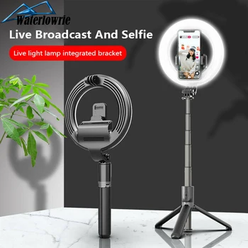 

Flexible Selfie Stick Tripod with LED Ring Flash Light Lamp Stand Mount Bracket Phone Holder For Read Makeup YouTube Video Live