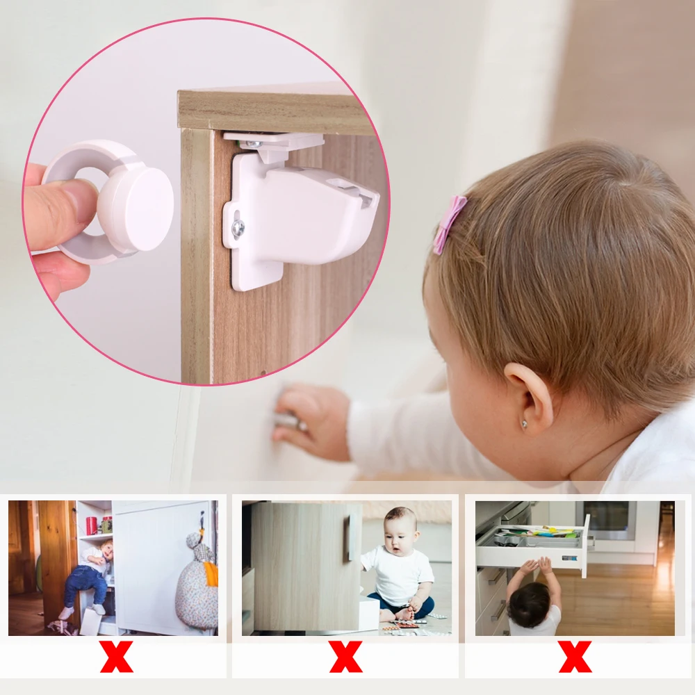 10pcs/lot Drawer Door Cabinet Cupboard Toilet Safety Locks Baby Kids Safety  Care Plastic Locks Straps Infant Baby Protection - Cabinet Locks & Straps -  AliExpress