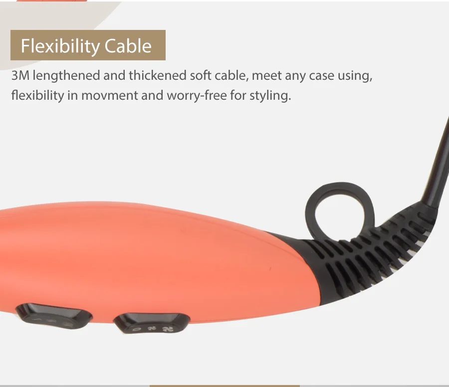 Flexible cord  professional- length for flexibility in movement and worry-free for styling