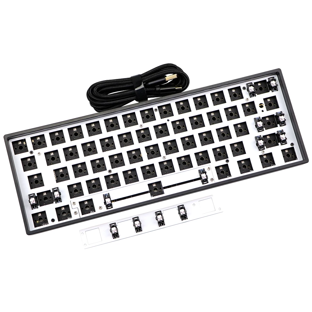 Programável com Fio Barra de Espaço Quente Swap Bluetooth Dividir Cereja mx Interruptores Teclado Mecânico Faça Você Mesmo Kit Gk61 Gk61x Gk61xs Rgb - Imagem 2