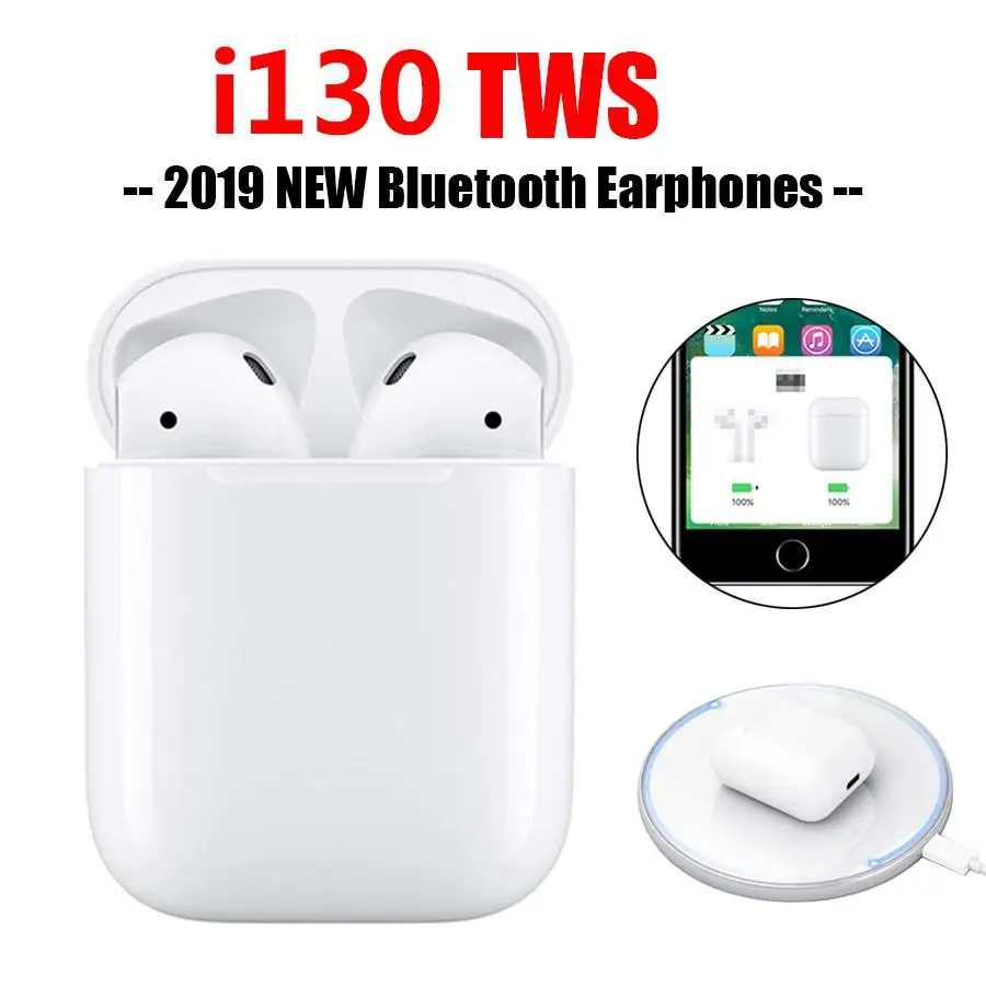 

DishyKooker i130 TWS Separate Use Wireless Earphone QI Charging Bluetooth Earphones Noise cancelling airdots for Xiaomi iPhone