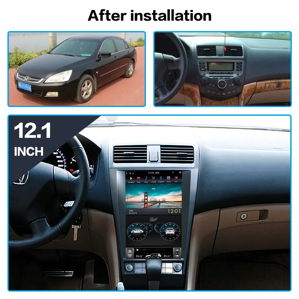 

128GB Android Radio For Honda Accord 7 2003 2004 - 2007 GPS Navigation Multimedia Video Player Tesla Vertical Screen Auto Stereo