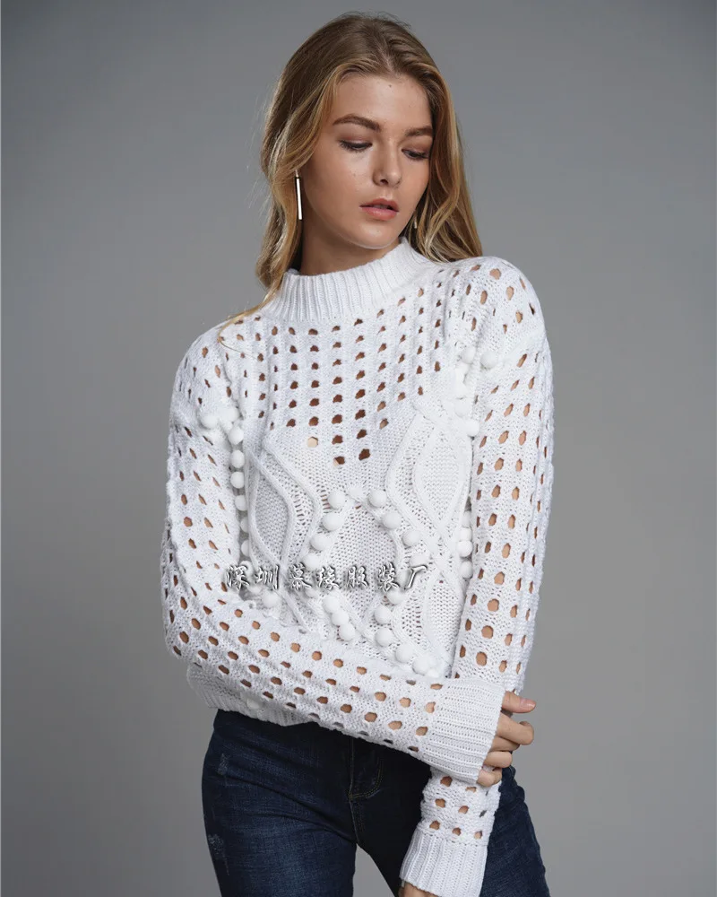 

Cross-Border for 2019 Autumn Amazon New Style Solid Color Loose-Fit Women's Sweater O Neck Crew Neck Pullover Sweater Women's Wi