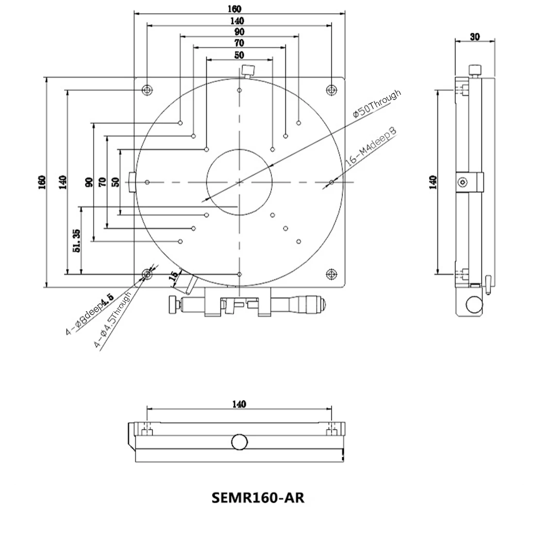 SEMR60 AR 160x160 мм 360 градусов ручная вращающаяся платформа для сценической отделки