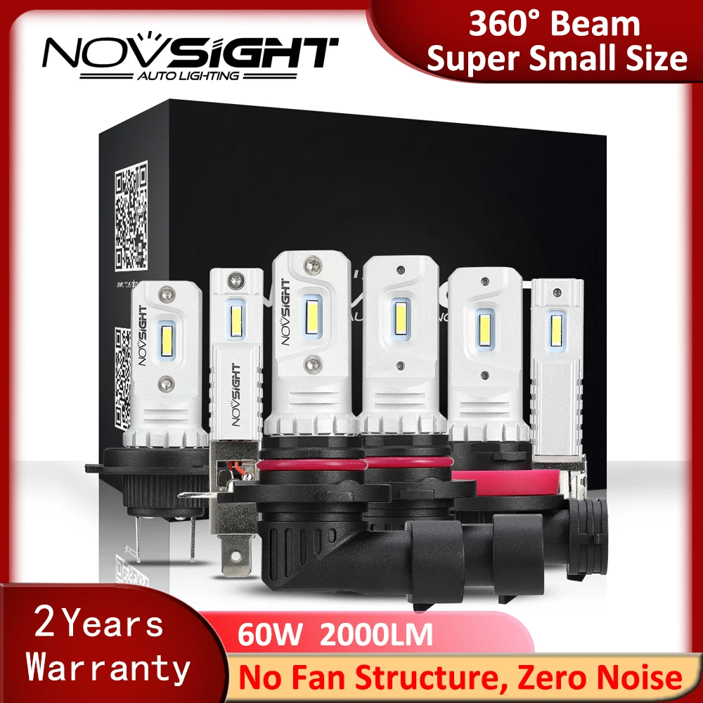 NOVSIGHT H1 H11 Светодиодный противотуманный светильник H7 H8 H9 H3 9005 9006 6000K автомобильный s