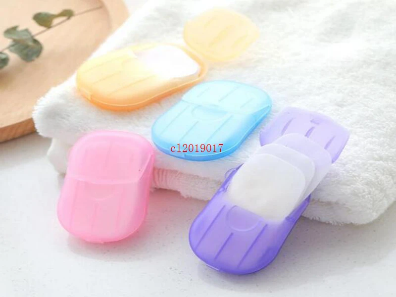 1000sets Mini Paper Soap Outdoor Travel Soap Paper Washing Hand Bath Clean Scented Slice Sheets Disposable Box Soap