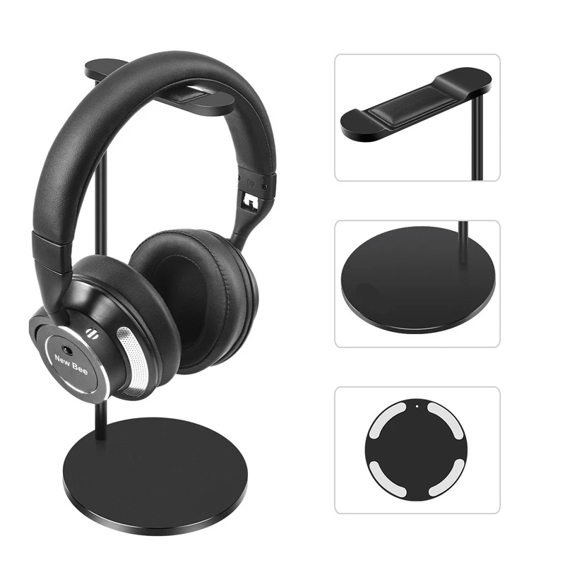 Universal Headphones Stand Holder for New Bee Headset Earphone Display Rack Hanger Bracket Aluminum Cowhide Leather Silicone Pad