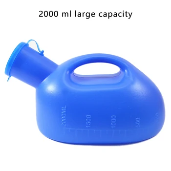 

New 2000ml Plastic Urinal With Lid Urgent Urine Urinal Bottle With Lid Men's Plastic Urinal Chamber Pot Travel Car Toilet Male