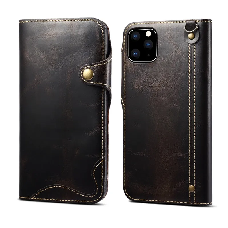Роскошный чехол из натуральной кожи для iPhone 12 XS MAX X XR 7 Plus 8 6 6S Сумки в стиле ретро