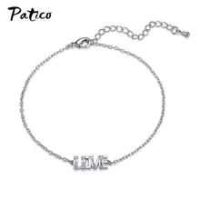 Розовое золото Цвет 925 пробы серебро сердце браслет с буквой модные шармы с фианитами стразами браслеты для женщин