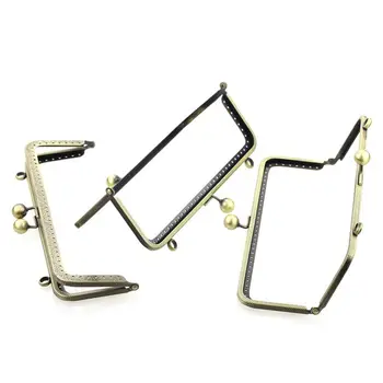 

2PCs Metal Purse Bag Frame Kiss Clasp Lock Bronze Tone 20cmx8cm