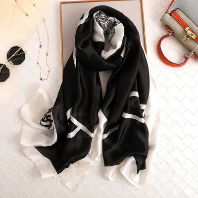 Роскошный бренд хиджаб летние женские шарфы мягкие длинные шелковые шарфы с принтом женские шаль и накидка пашмины бандана пляжные палантины - Цвет: style 53