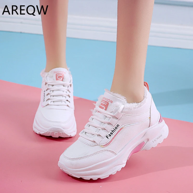 

Warm Plush Winter Sneakers Women Platform Ankle Boots for Women Casual Vulcanized Shoes Female Snow Boots Basket Femme