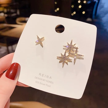 

Korean version of the new asymmetric star earrings feminine simple earrings Fashion Simple elegant Women's Earrings 2020 New
