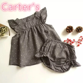 

Body Carters Twins Baby Clothes Baby Girl Summer Clothes Body Bebe Recien Nacido Dress polka dot fashion suit sleeveless Roupas