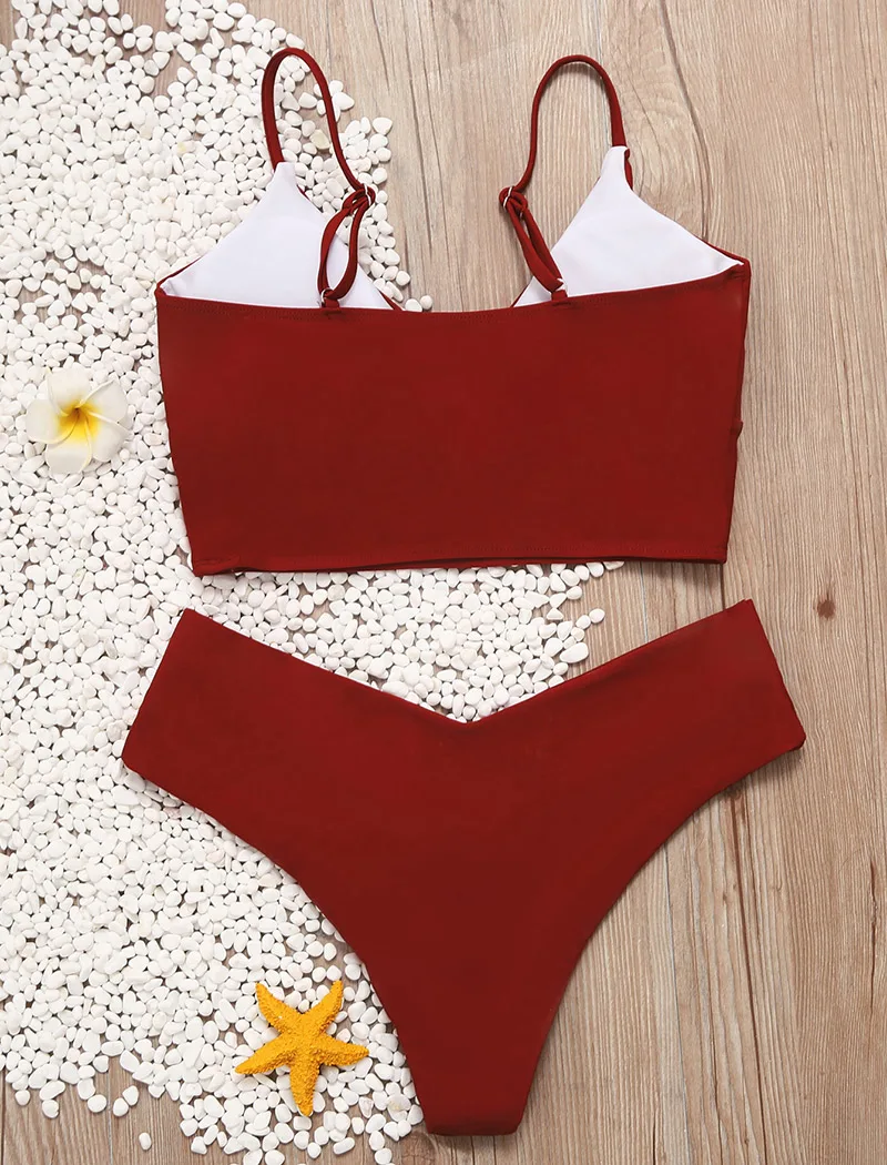 2020 Sexy Solid Swimsuit Women Bikini Push Up Swimwear Vest Bikini Set Brazilian Bathing Suit Two Piece Swim Suit Female