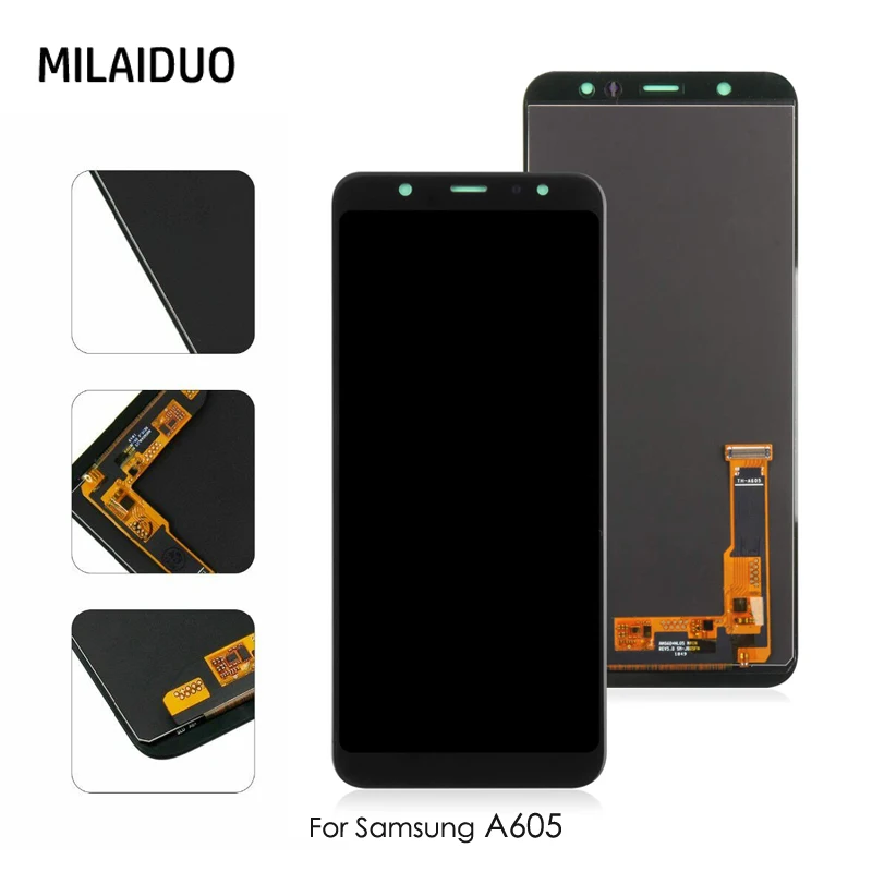 

AMOLED/TFT LCD For Samsung Galaxy A6 Plus 2018 A605 A6+ A605fd LCD Display Touch Screen Digitizer Assembly Replacement 6.0"