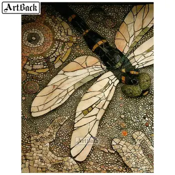 

Full square / round diamond painting dragonfly 5d diamond art landscape 3d diamond mosaic embroidery decoration