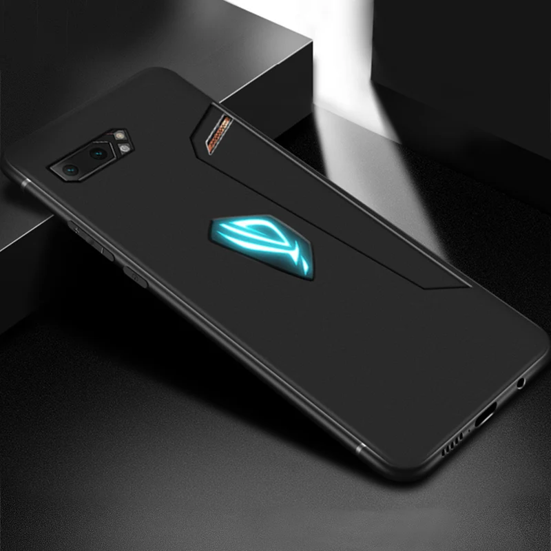 Для Asus ROG Phone 2 ZS660KL чехол 6,59 дюймов Ультратонкий Мягкий ТПУ силиконовый тонкий Матовый кожаный чехол ROG Phone II 2 чехлы для телефонов - Color: Black