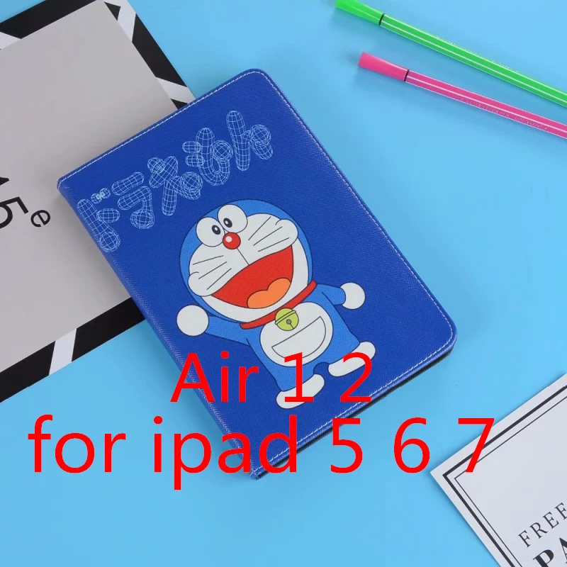 Мягкий кожаный чехол для iPad Mini 5 4 3 2 1, чехол из искусственной кожи с милым рисунком собаки Стива дораэмона миньонов для iPad Air 1 2 3 4 5 6 7 - Цвет: For iPad 5 6 7