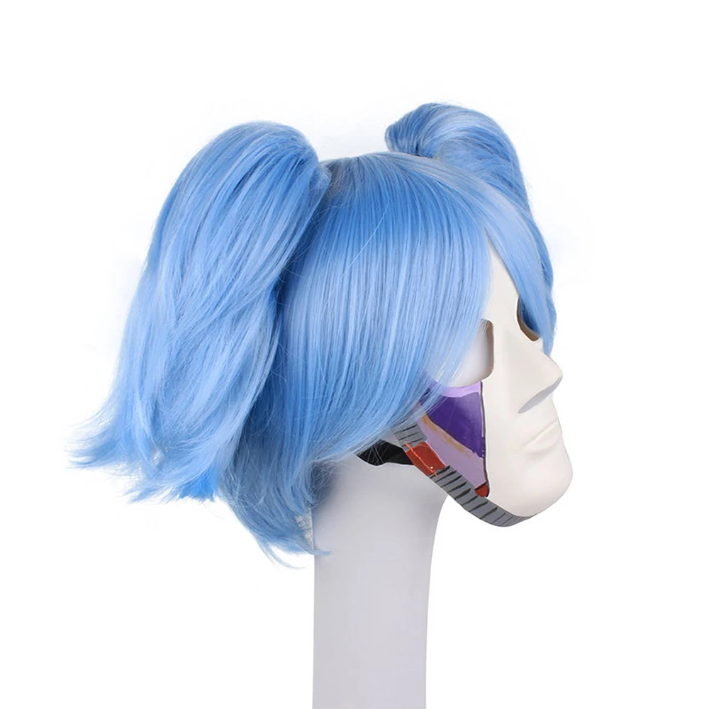 Новое поступление Салли реквизит для лица Салли латексная маска и парик короткие синие термостойкие синтетические волосы хвосты на