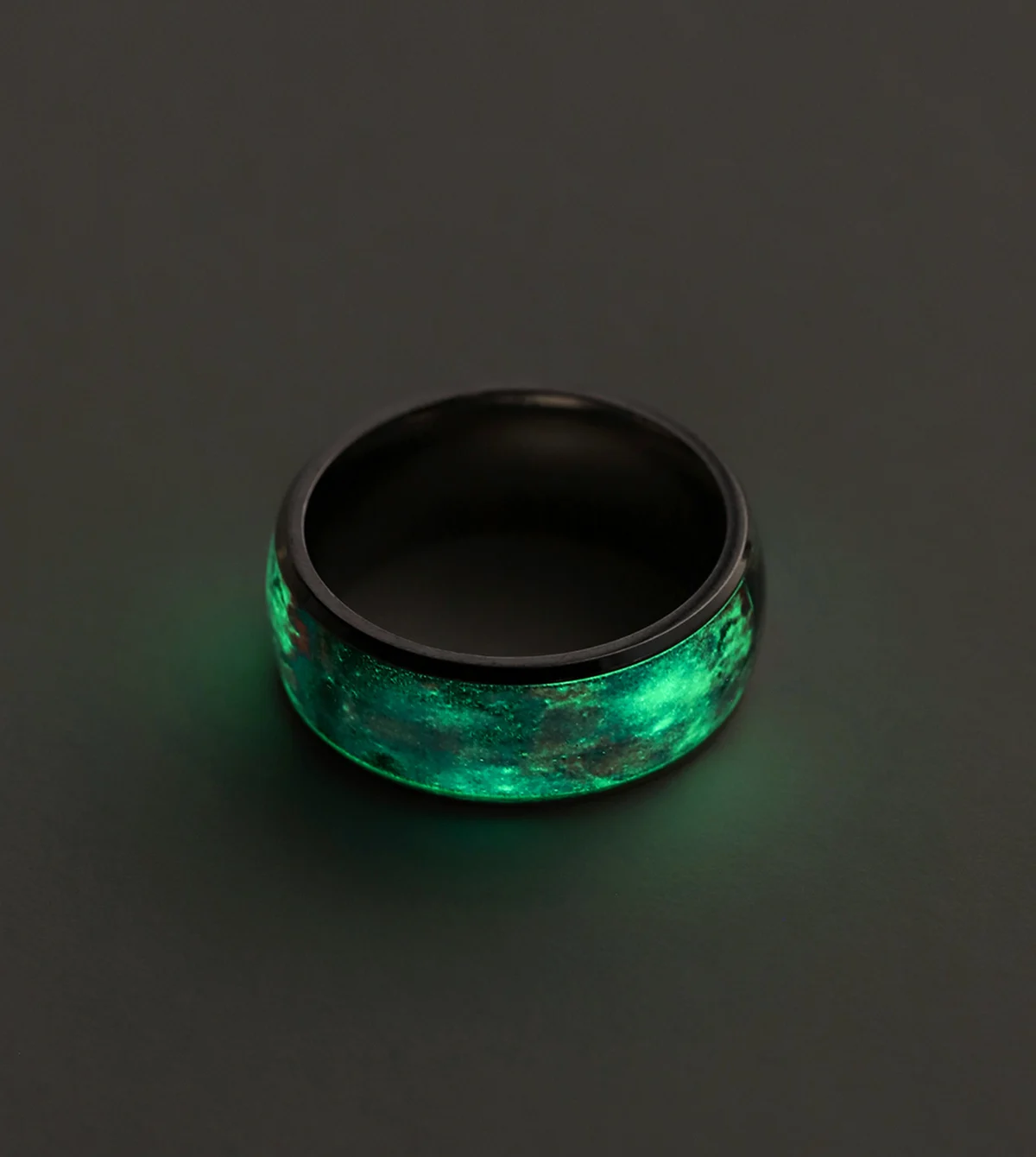 Euramerican Popular Green Glow In The Dark Anelli Luminosi In Acciaio Inossidabile Roba Libera