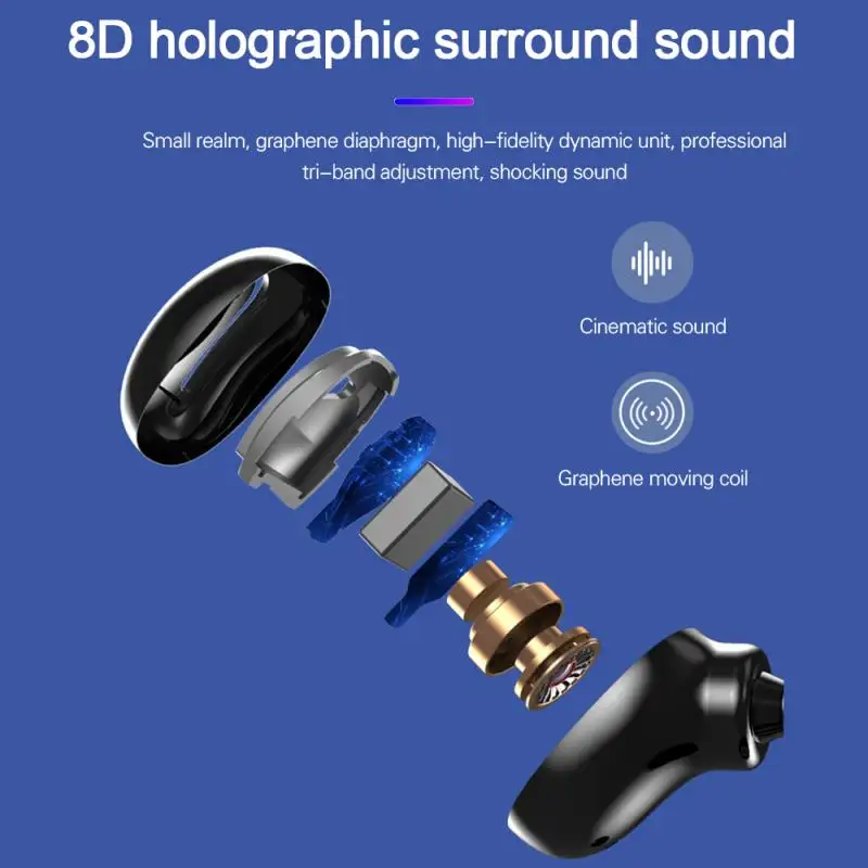 Wireless Headphone TWS Bluetooth 5 0 Headset Waterproof Stereo Earphones LED Electricity Display With Noise reduction Mic New