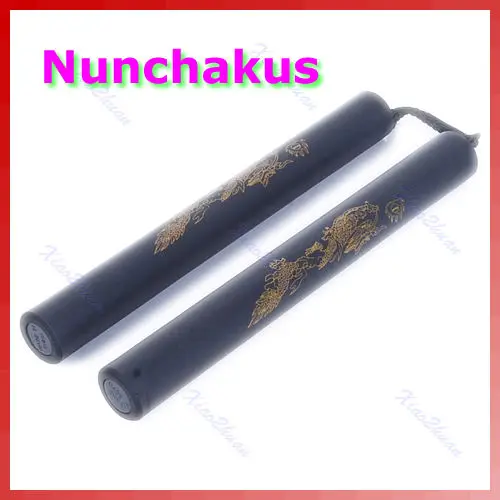 Оружие Nunchucks Мягкая Пена Дракон Мягкий Обучение Nunchuck боевое искусство игрушка Q84C - Цвет: Черный