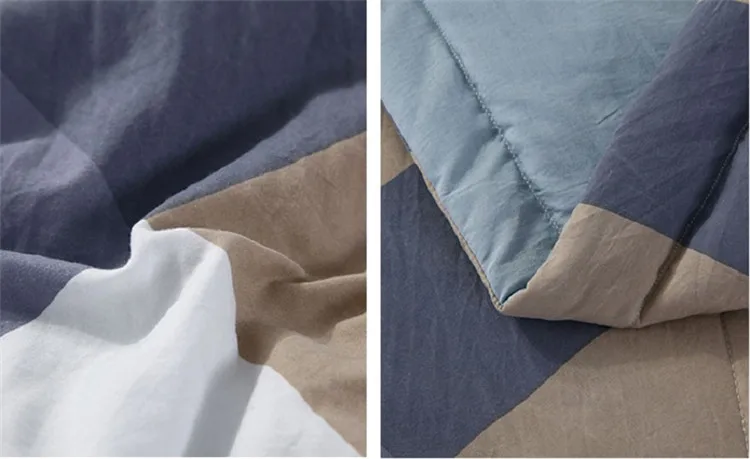 Новое Полосатое клетчатое летнее стеганое одеяло, тонкое одеяло для взрослых и детей, лоскутное покрывало на кровать colcha