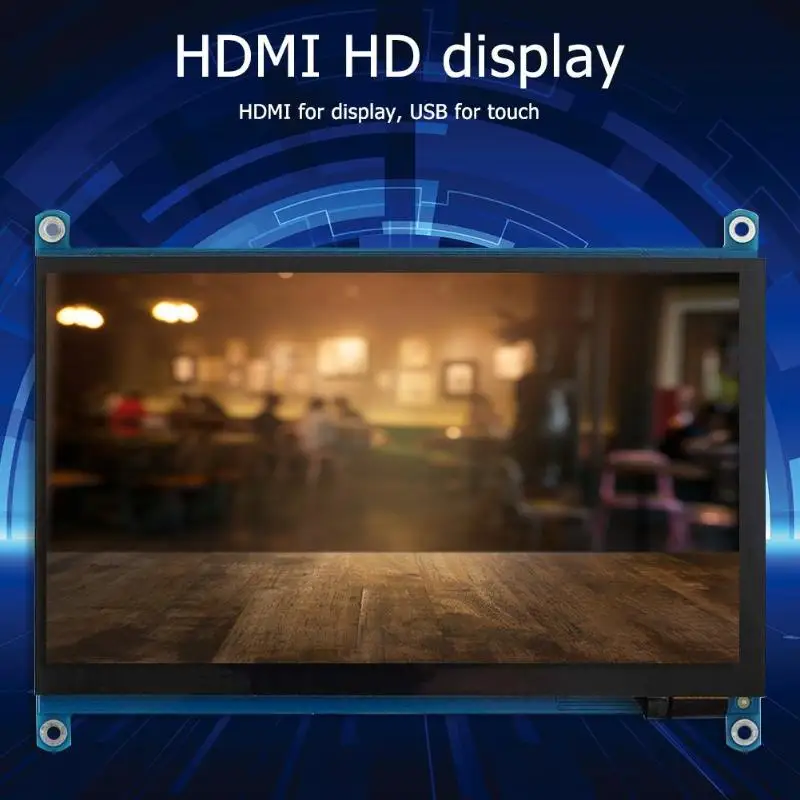7 inch LCD Display Touch Screen 1024 X 600 HDMI Computer Monitor for Raspberry Pi 4B/3B+ Computer Touch Screen Panels
