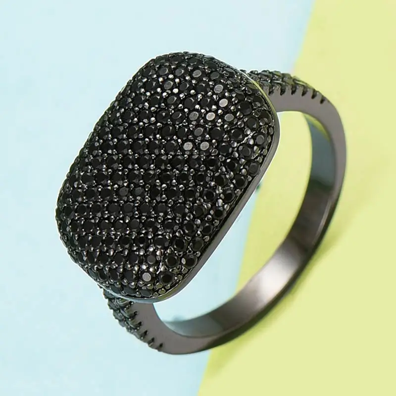 

GODKI 2019 Trendy Square Geometry Cubic Zircon Stacks Rings for Women Finger Rings Beads Charm Ring Bohemian Beach Jewelry 2019