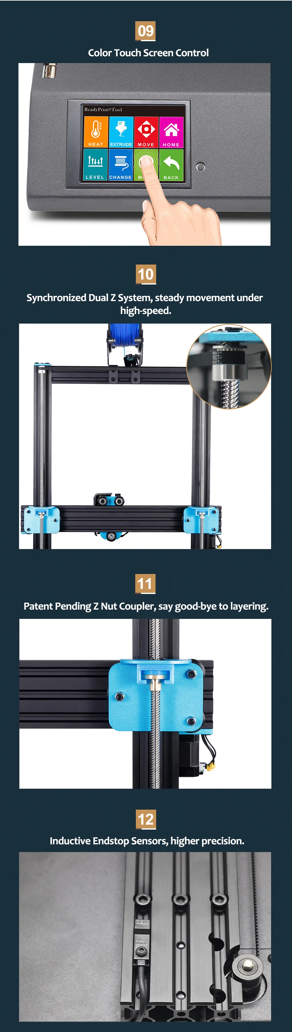 3d принтеры артиллерии Sidewinder X1 SW-X1 300x300x400 мм большой плюс размеры Высокая точность двойной Z оси TFT сенсорный экран