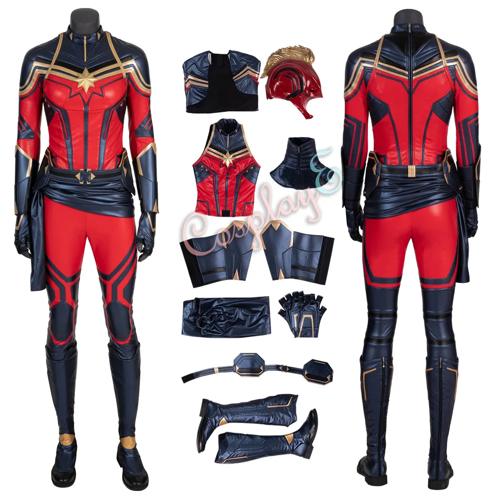 Капитан Костюм Марвел Мстители эндгейм Косплей Carol Danvers Красная Женская мода полный комплект