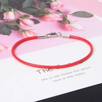 

Braided Leather Bracelet Wristband With Lobster Clasp Charm Beads DIY Jewelry 23GE