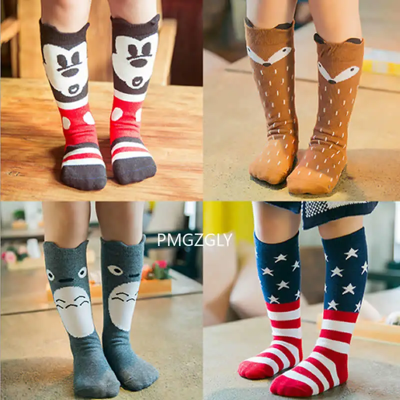 Носки для малышей носки для малышей с изображением лисы, кошки и животных Новинка года, Гольфы с рисунком, детские носки для мальчиков и девочек модные носки