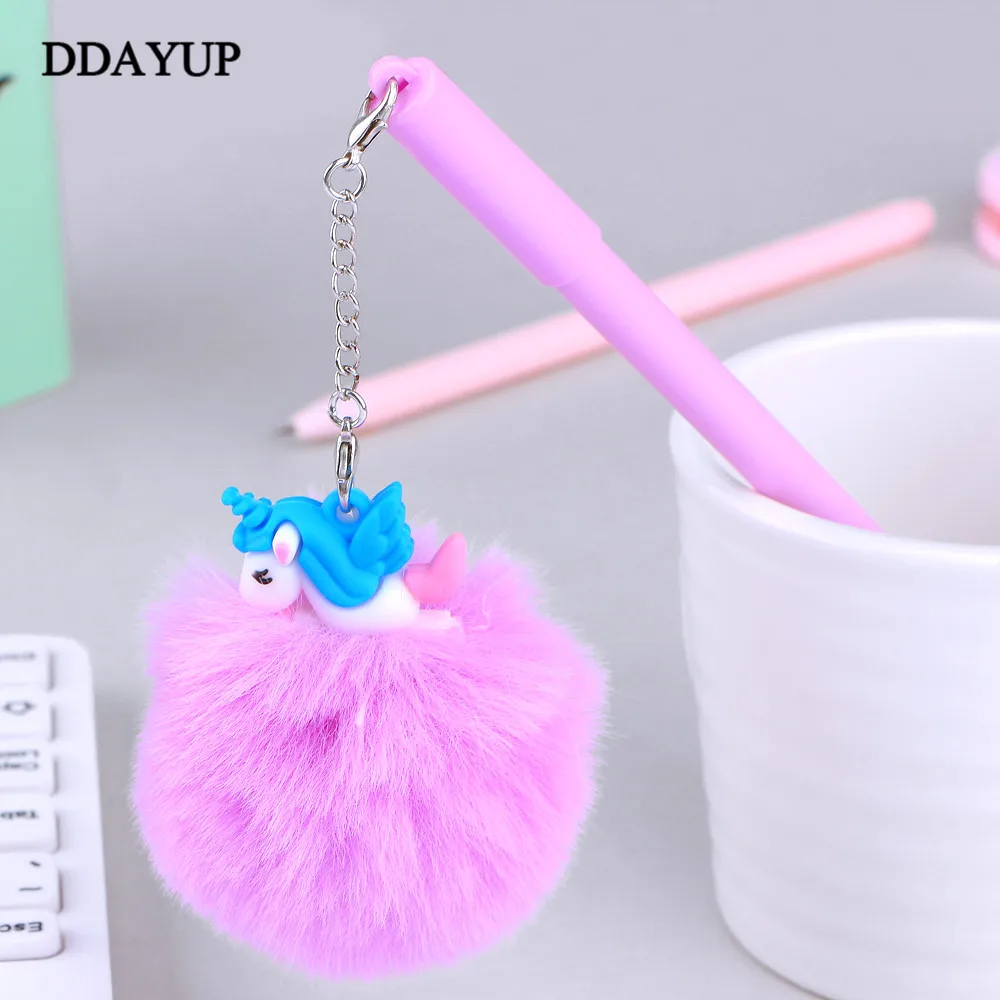 1Pcs Cute Unicorn Gel Pen Beautiful Plush Pens for School Writing Girl Gifts Kawaii Neutral Supplies Stationery| |