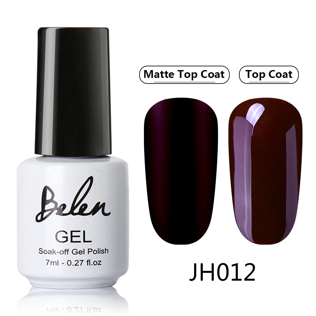 Belen 7 мл чистый матовый цвет серия Гель-лак замачиваемый УФ-гель для дизайна ногтей лак верхнее Базовое покрытие лак стойкий лак для ногтей - Цвет: JH012