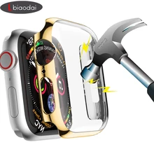 Защитный чехол для Apple Watch 4 5 iwatch Группа 42 мм 38 мм 44 мм 40 мм бампер Защитная крышка для экрана PC покрытие водонепроницаемый корпус