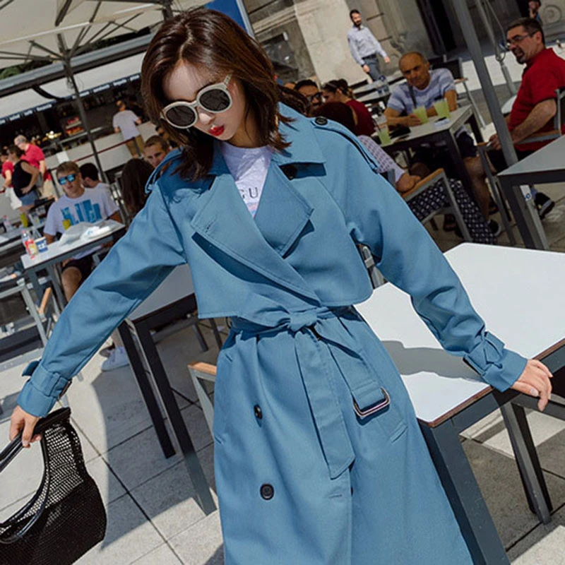 2020 Spring Autumn  Female  New Casual belt Trench