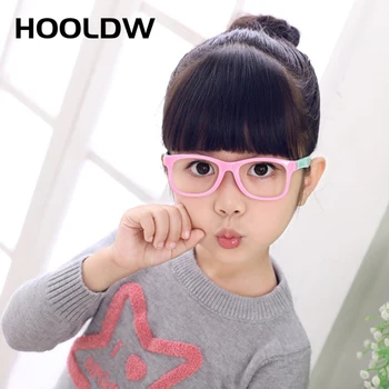 

HOOLDW Vintage Kids Glasses TR90 Silicone Flexible Optical Frame Children Eyeglasses Boy Girl Baby Computer Transparent Eyewears