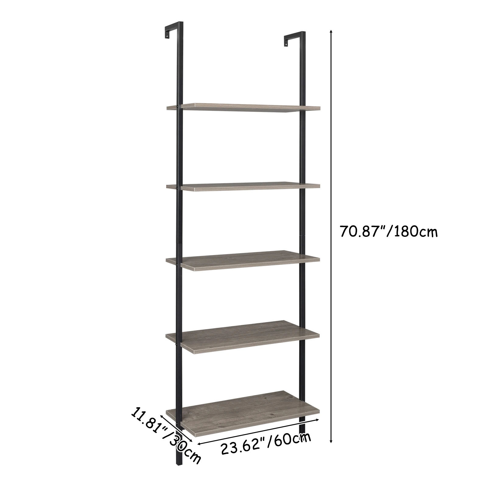 Tripla ampia libreria a 5 ripiani Etagere grande libreria aperta scaffale  stile industriale Vintage scaffale in legno e metallo grigio [US-W] -  AliExpress