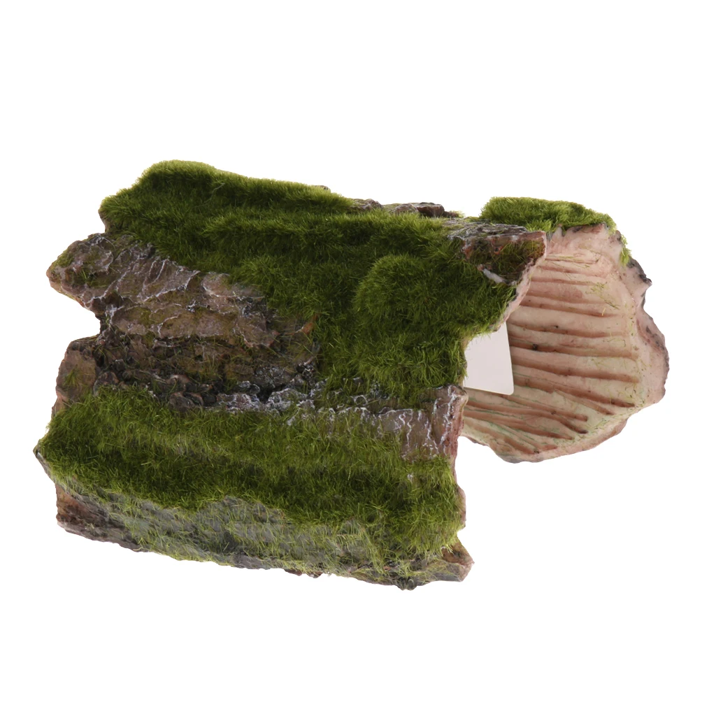 Tree Bark Bends Fish Shrimp Cave Reptile Decoration Fish Tank Ornaments for Reptile Small Animals Tortoise Frog Terrapin Gecko
