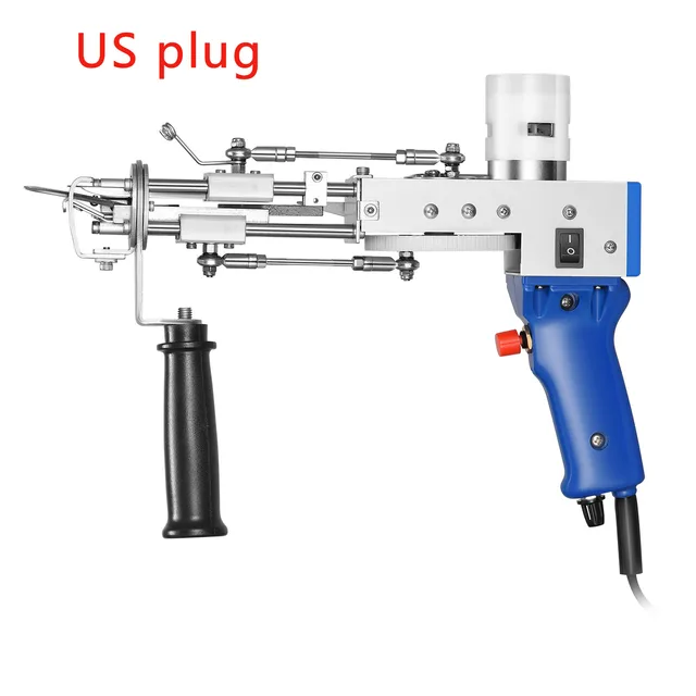 2 In 1 Cut & Loop Pile Tufting Gun Rug Electric Manual Carpet Weaving Machine DIY Handicrafts Industrial Grade 110-240V US plug-Blue