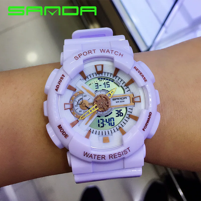 

SANDA 2019 New Fashion Digital Electronic Men Watches trend Shock Resistant Waterproof luminous Smart Multifunction Watches kids